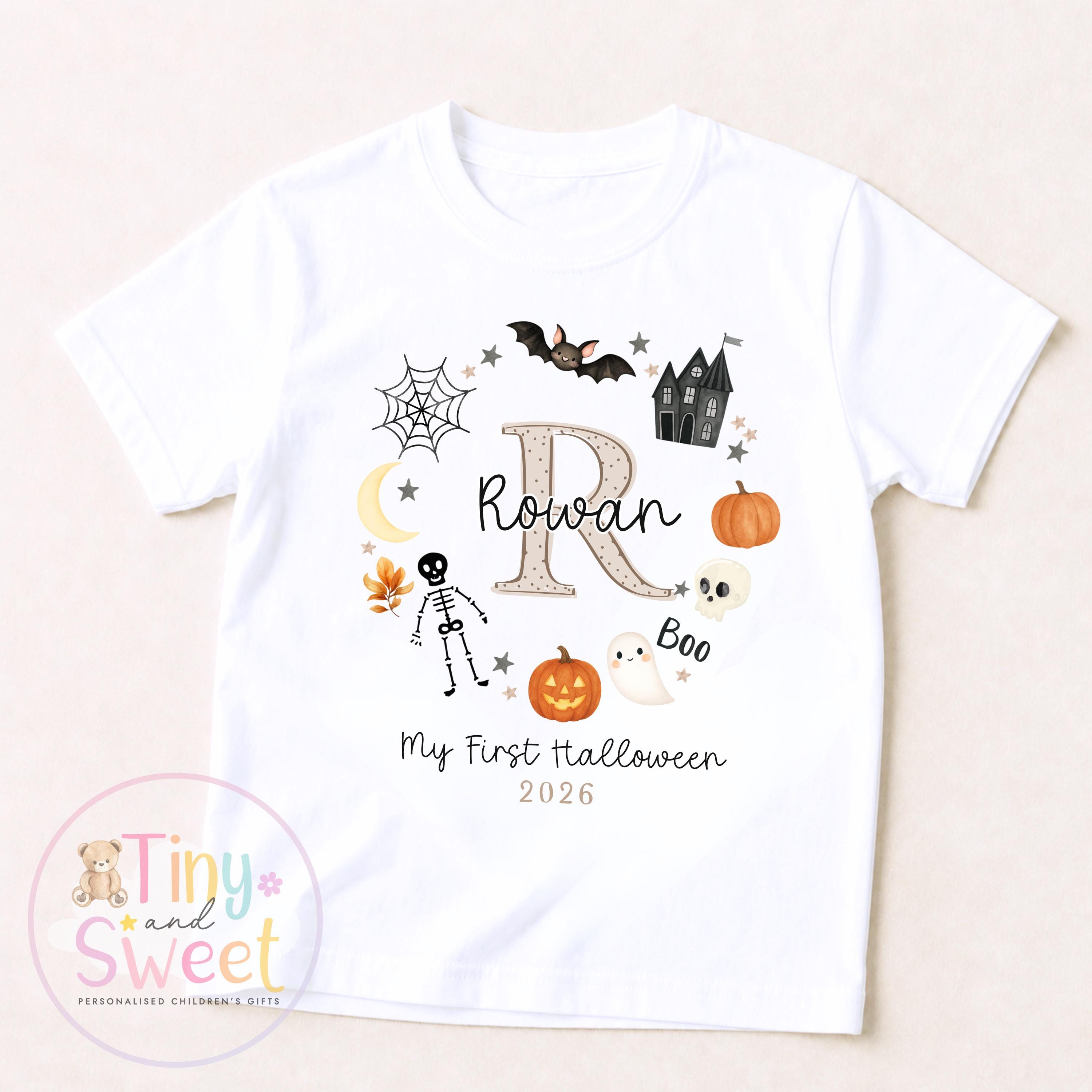 Personalised First Halloween T Shirt, Baby Halloween Outfit, Halloween Newborn Gift, First Halloween Babygrow, 1st Halloween Baby Gift