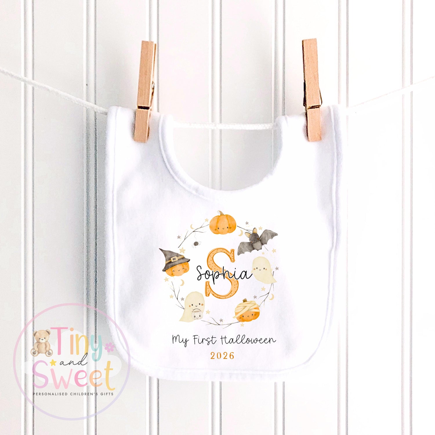 Personalised First Halloween Sleepsuit, Baby Halloween Outfit, Halloween Newborn Gift, First Halloween Babygrow, 1st Halloween Baby Gift