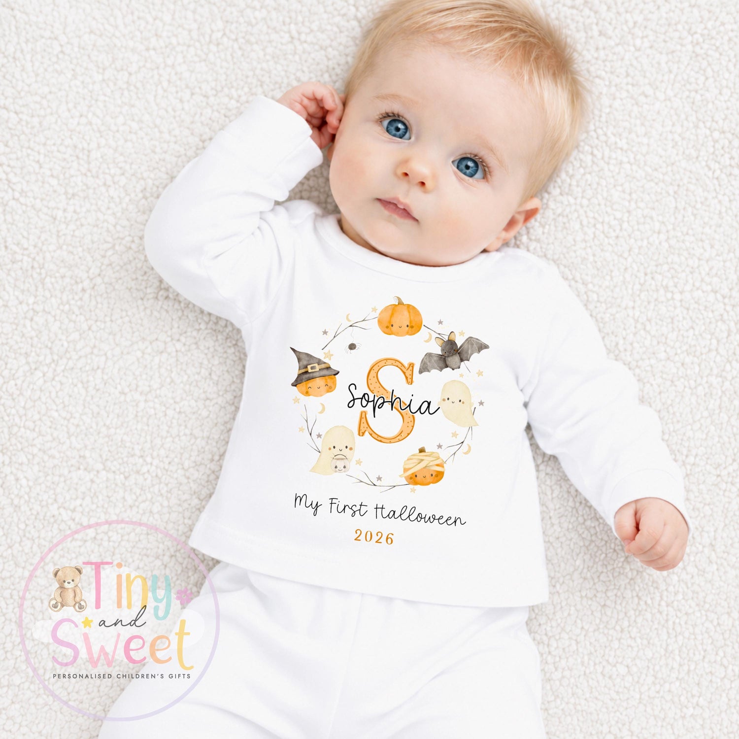 Personalised First Halloween Sleepsuit, Baby Halloween Outfit, Halloween Newborn Gift, First Halloween Babygrow, 1st Halloween Baby Gift