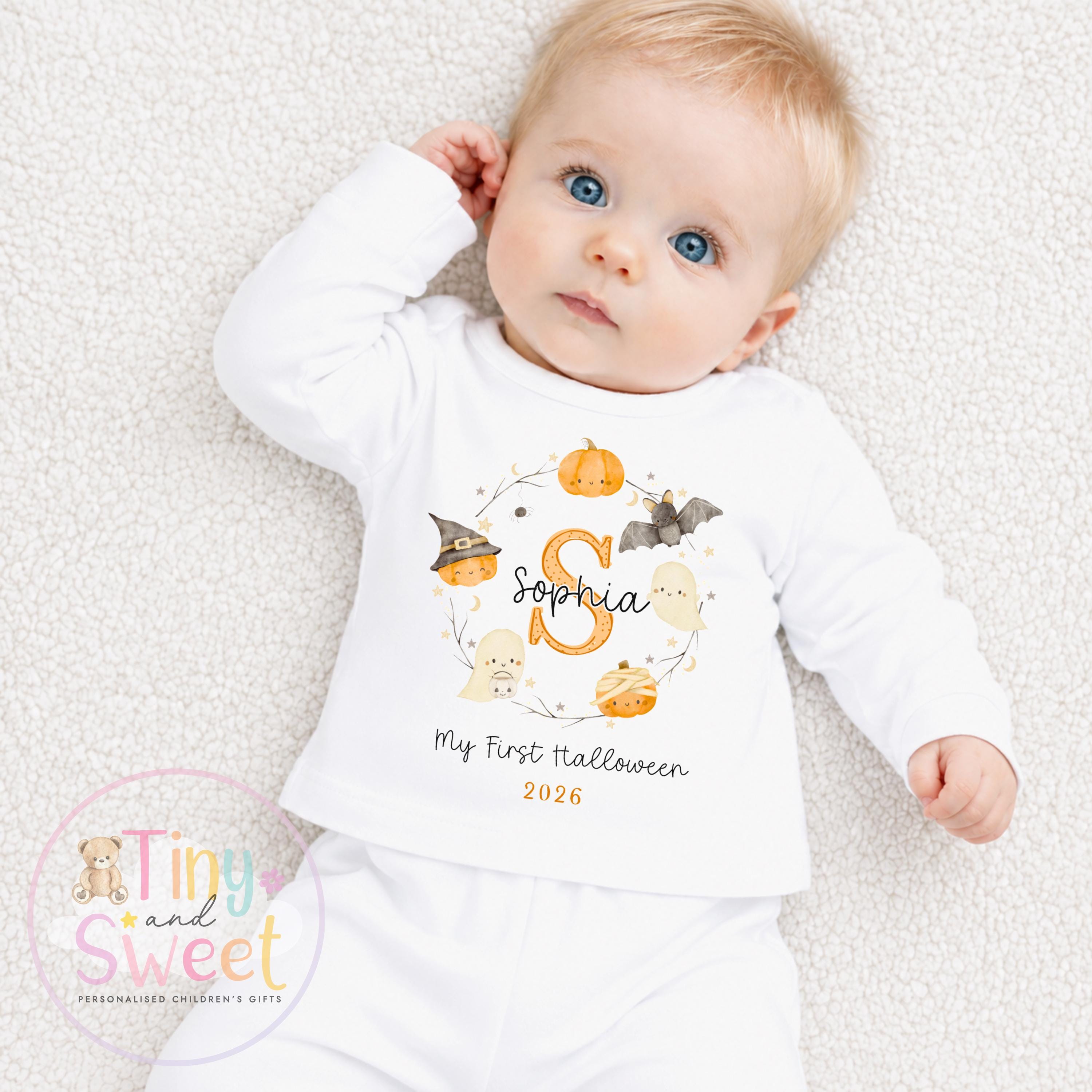 Personalised First Halloween Sleepsuit, Baby Halloween Outfit, Halloween Newborn Gift, First Halloween Babygrow, 1st Halloween Baby Gift