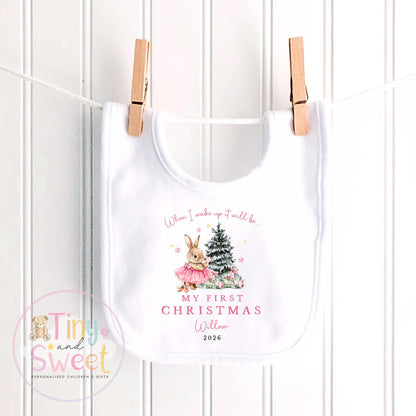 Personalised Teddy In Stocking Christmas Red Pyjamas