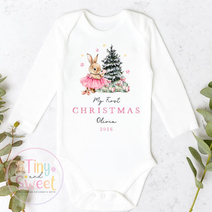 Personalised Babies First Christmas Sleepsuit, Babies 1st Xmas Gift Idea, Pyjamas, 1st Xmas Babygrow, Christmas Outfit for baby, Teddy
