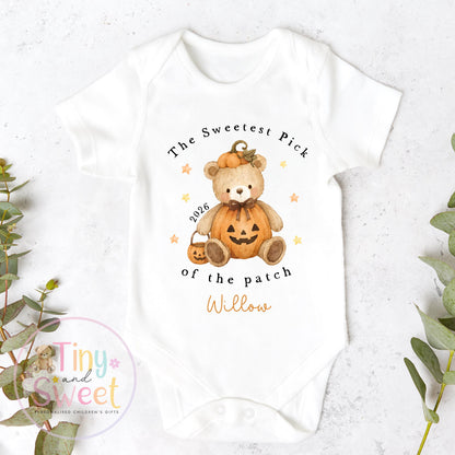 Personalised First Halloween Sleepsuit, Baby Halloween Outfit, Halloween Newborn Gift, First Halloween Babygrow, 1st Halloween Baby Gift