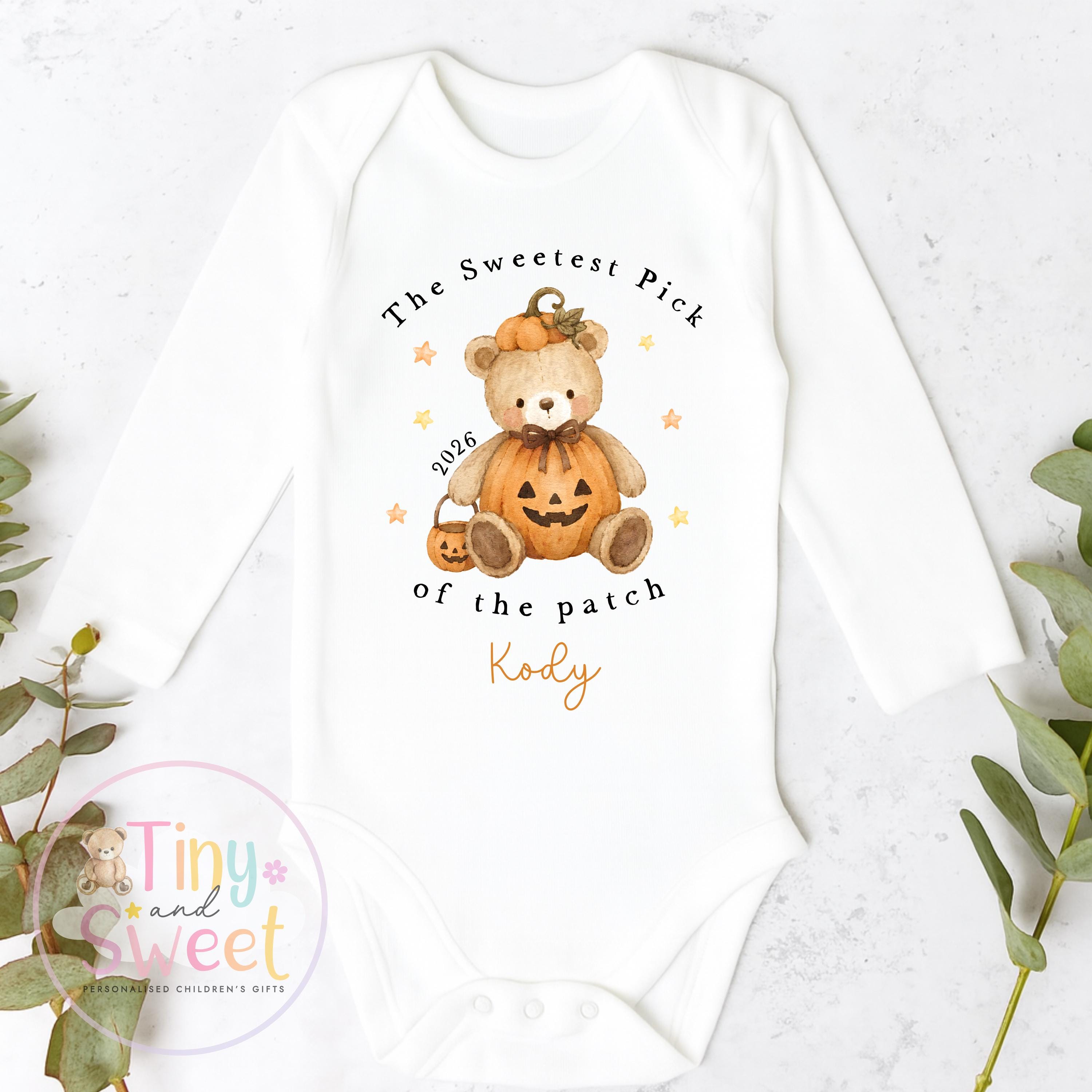 Personalised First Halloween Sleepsuit, Baby Halloween Outfit, Halloween Newborn Gift, First Halloween Babygrow, 1st Halloween Baby Gift