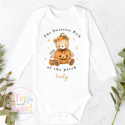 Personalised First Halloween Sleepsuit, Baby Halloween Outfit, Halloween Newborn Gift, First Halloween Babygrow, 1st Halloween Baby Gift
