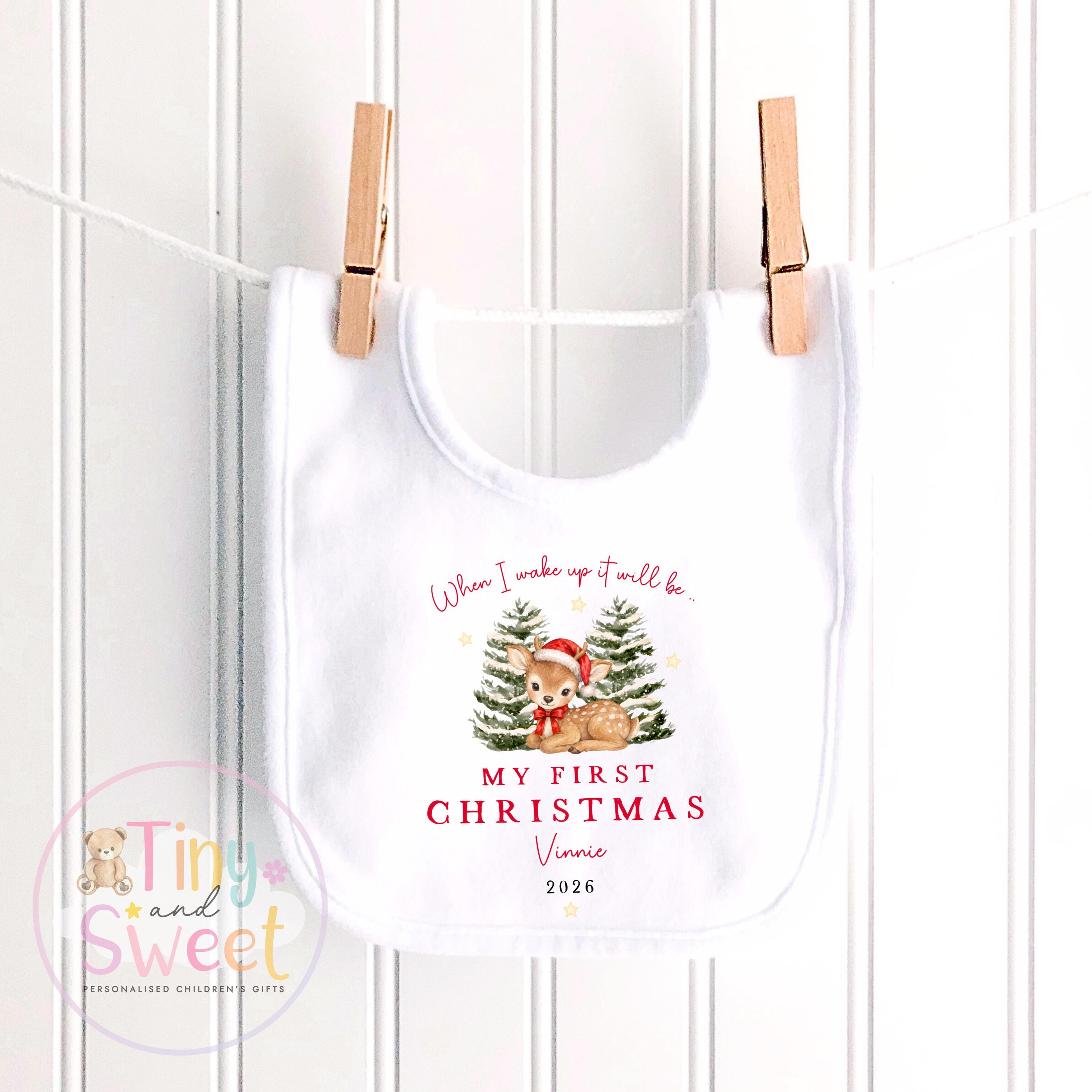 Personalised First Christmas Baby Grow , My First Christmas, Custom Name Sleepsuit, Baby’s First Christmas, Xmas Baby Outfit