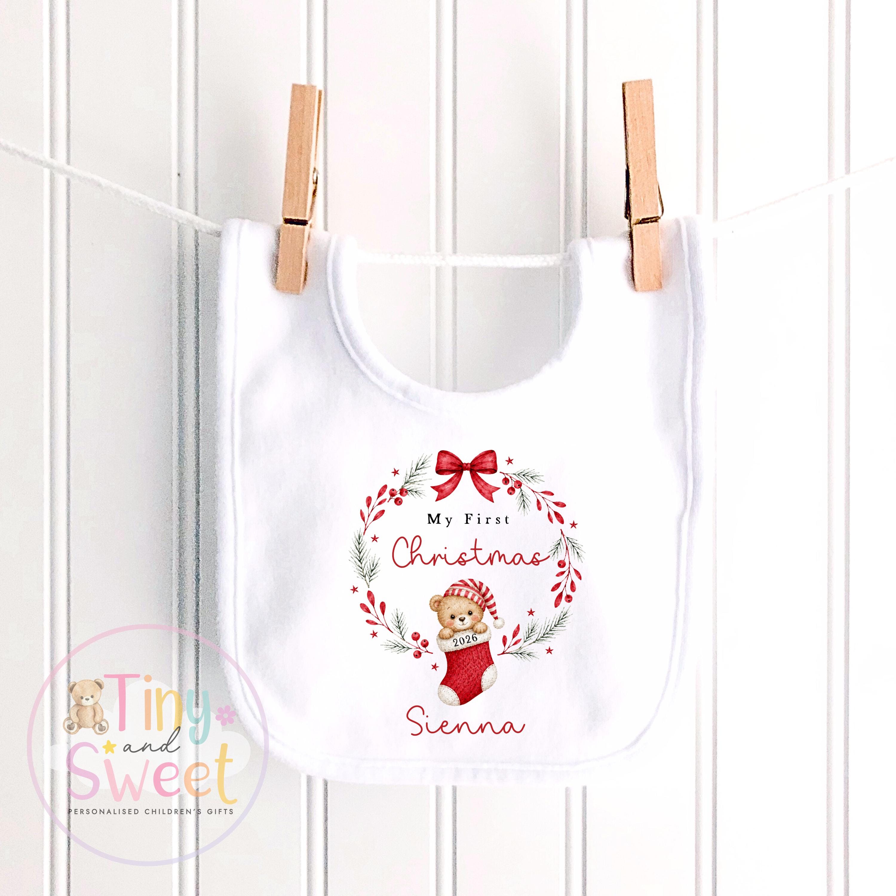 My First Christmas Sleepsuit, Personalised My First Christmas Babygrow, Baby’s 1st Christmas Outfit, Newborn Christmas Outfit, First Xmas