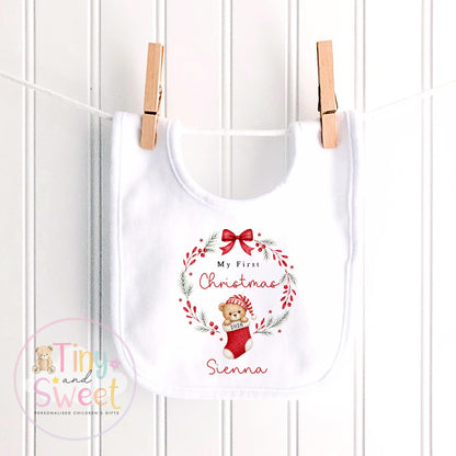 My First Christmas Sleepsuit, Personalised My First Christmas Babygrow, Baby’s 1st Christmas Outfit, Newborn Christmas Outfit, First Xmas