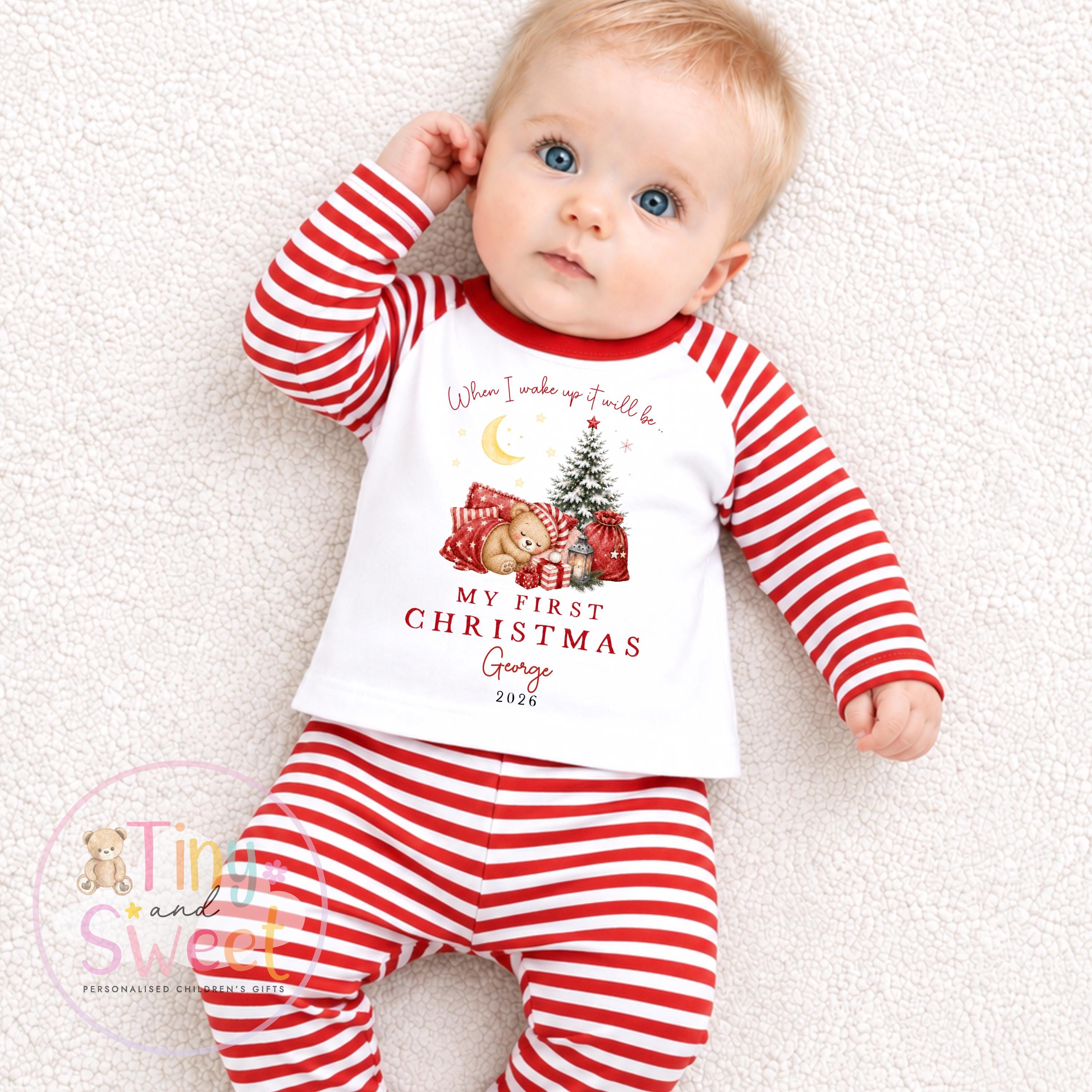 Personalised First Christmas Baby Grow , My First Christmas, Custom Name Sleepsuit, Baby’s First Christmas, Xmas Baby Outfit