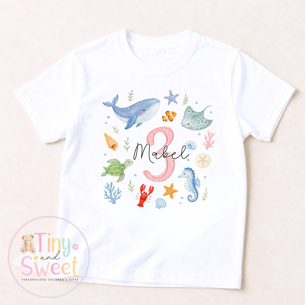 Personalised Girls/Boys Under the sea Birthday Sweatshirt or T Shirt, Fish Birthday Shirt, Custom Birthday Top, Ocean Lover