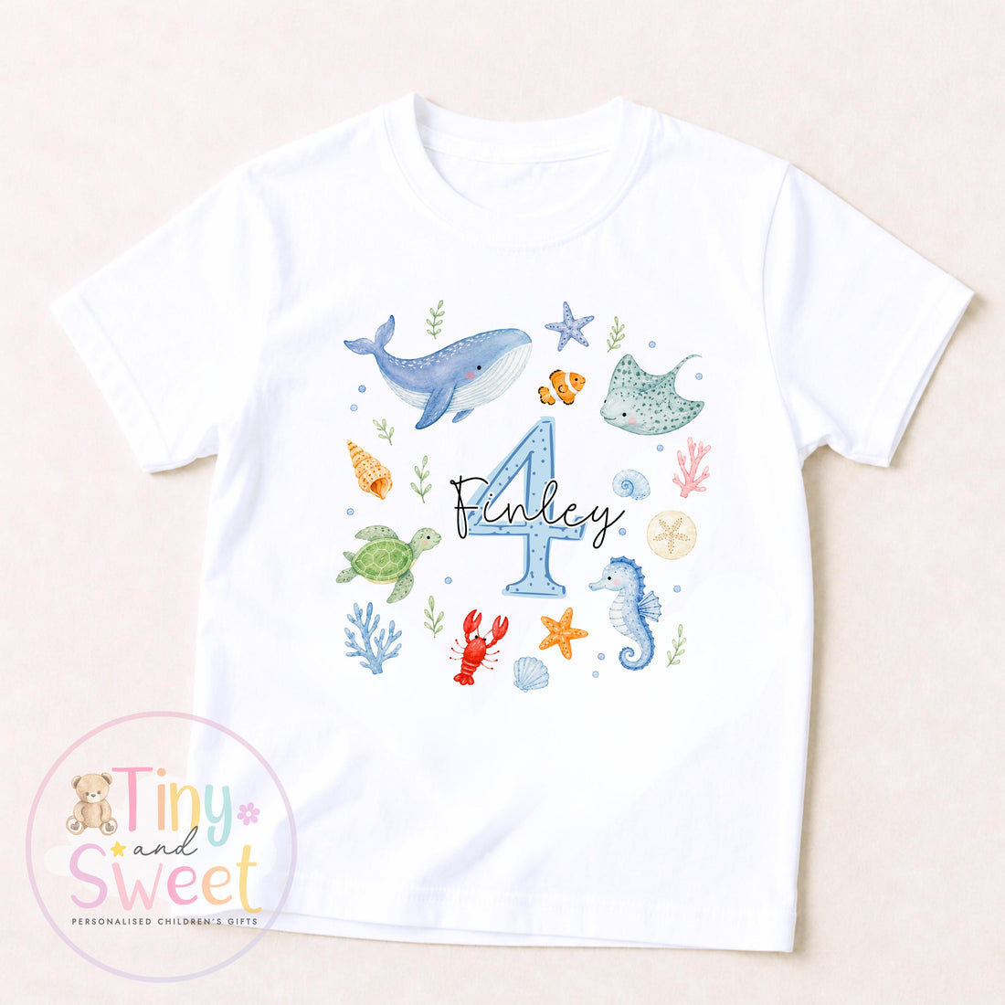 Personalised Girls/Boys Under the sea Birthday T-Shirt or Sweatshirt, Fish Birthday Shirt, Custom Birthday Top, Ocean Lover