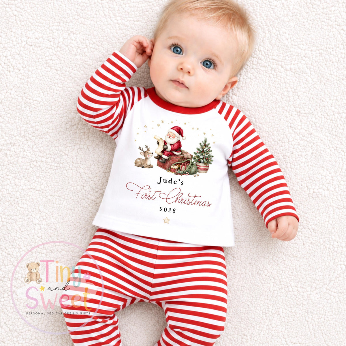 Traditional Christmas Personalised Sleepsuit/Vest