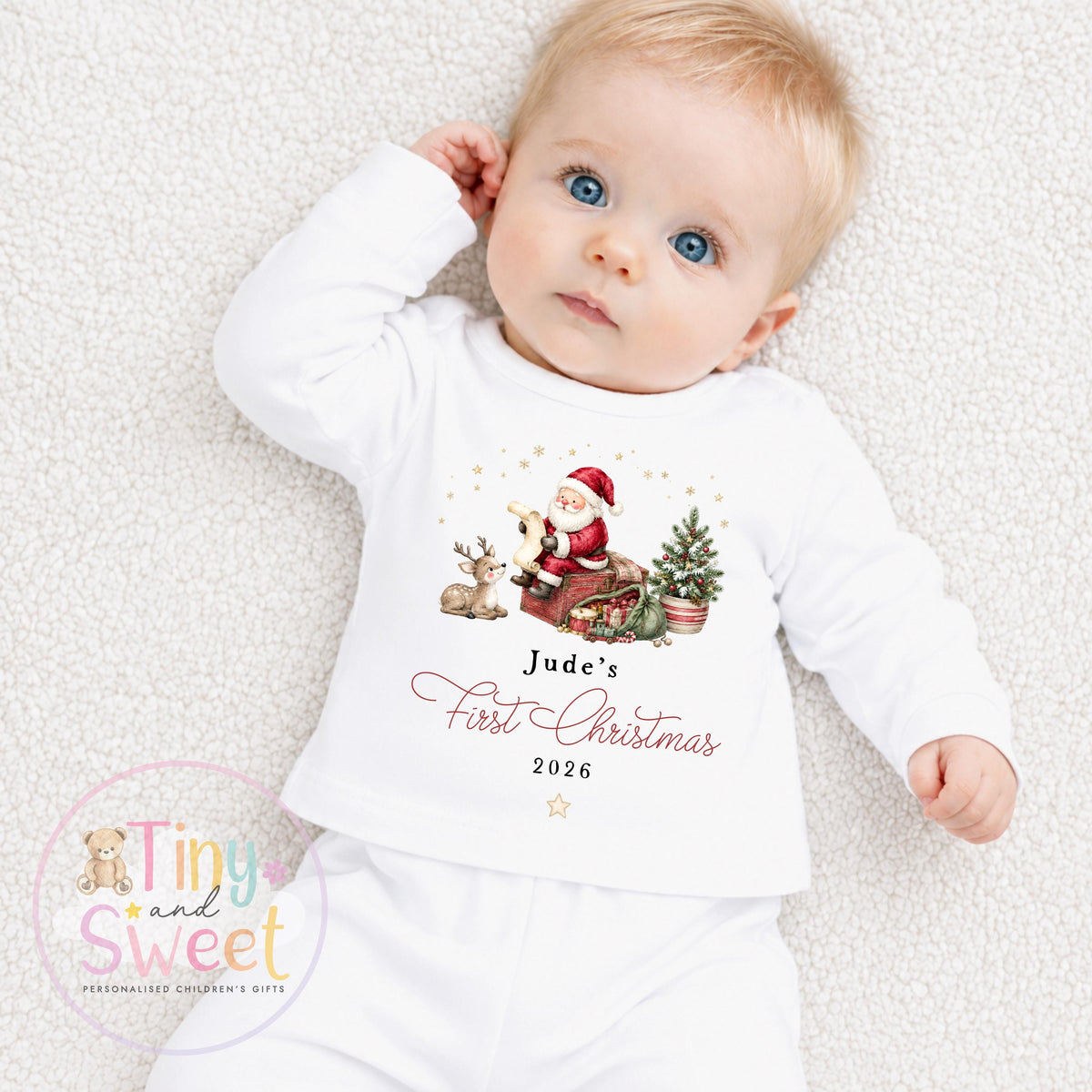 Traditional Christmas Personalised Sleepsuit/Vest