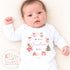 Pink or Blue Christmas Bunny Wreath Personalised Sleepsuit/Vest