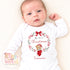 Personalised Teddy Bear in Stocking Christmas Wreath Sleepsuit/Vest