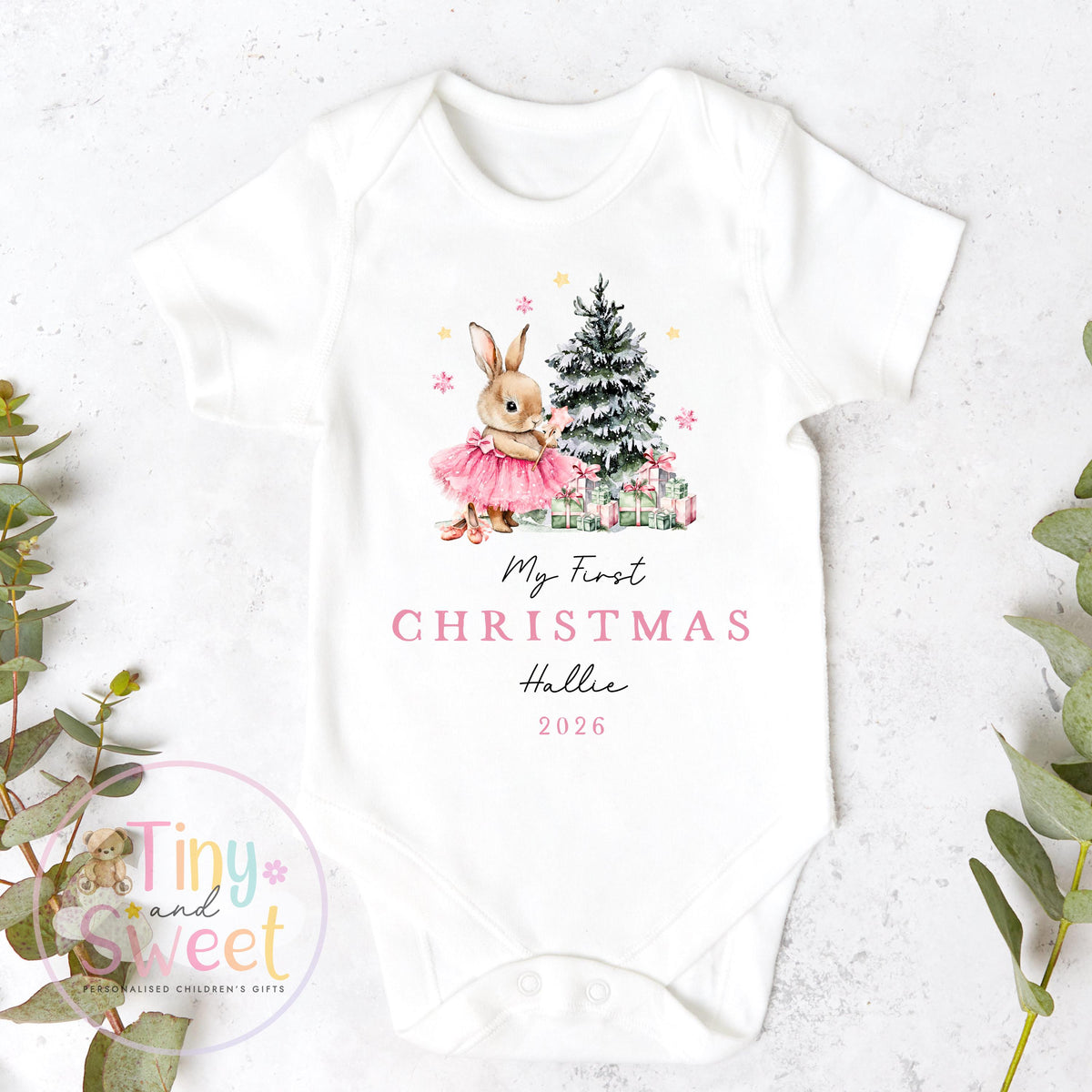 Personalised Babies First Christmas Sleepsuit, Babies 1st Xmas Gift Idea, Pyjamas, 1st Xmas Babygrow, Christmas Outfit for baby, Teddy