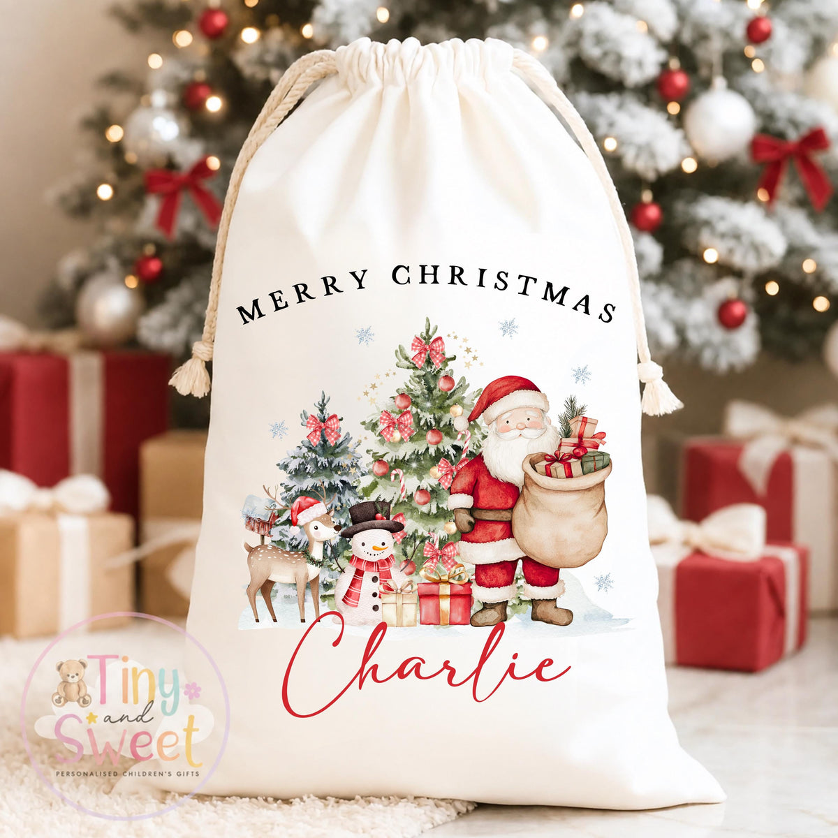 My first Christmas Sack, Personalised Christmas Bag, Santa sack, Babies 1st Christmas, Christmas Eve Bag, Custom Baby Gift, Baby Girl/Boy