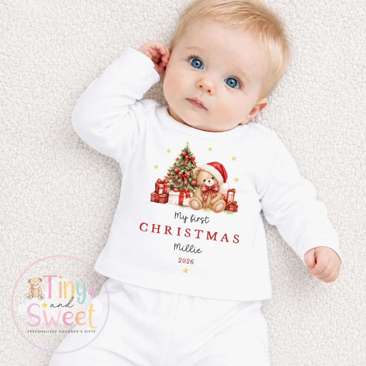 Personalised First Christmas Baby Grow , My First Christmas, Custom Name Sleepsuit, Baby’s First Christmas, Xmas Baby Outfit
