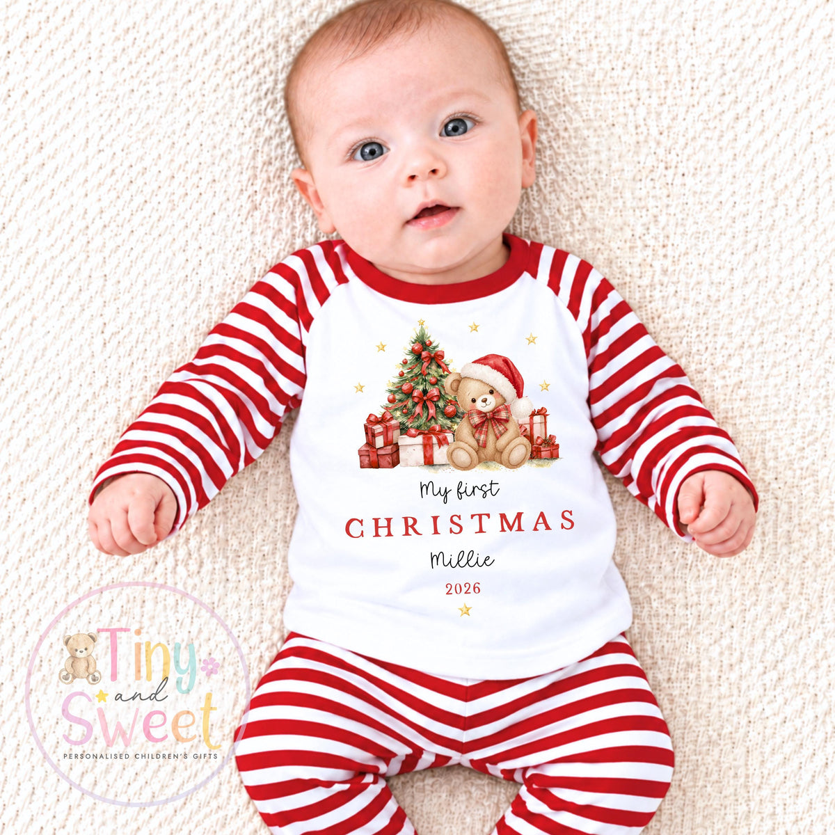 Personalised First Christmas Baby Grow , My First Christmas, Custom Name Sleepsuit, Baby’s First Christmas, Xmas Baby Outfit