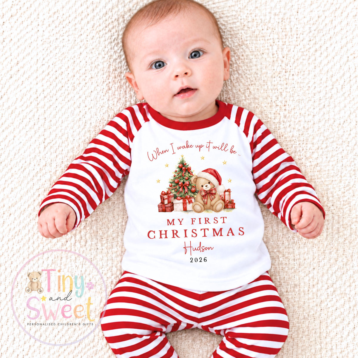 Personalised First Christmas Baby Grow , My First Christmas, Custom Name Sleepsuit, Baby’s First Christmas, Xmas Baby Outfit