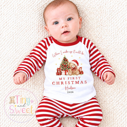 Personalised First Christmas Baby Grow , My First Christmas, Custom Name Sleepsuit, Baby’s First Christmas, Xmas Baby Outfit