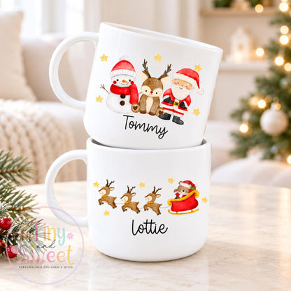 Christmas Unbreakable Mug, Personalised Christmas Cup, Christmas Eve Box, Plastic Cup, Gift For Toddler, Gift For Grandchildren, Kids Mug