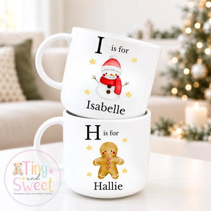 Christmas Unbreakable Mug, Personalised Christmas Cup, Christmas Eve Box, Plastic Cup, Gift For Toddler, Gift For Grandchildren, Kids Mug