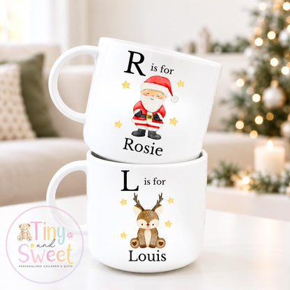 Christmas Unbreakable Mug, Personalised Christmas Cup, Christmas Eve Box, Plastic Cup, Gift For Toddler, Gift For Grandchildren, Kids Mug