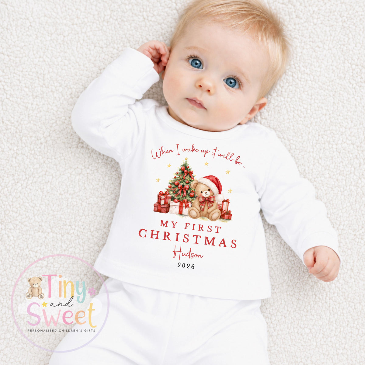 Personalised First Christmas Baby Grow , My First Christmas, Custom Name Sleepsuit, Baby’s First Christmas, Xmas Baby Outfit