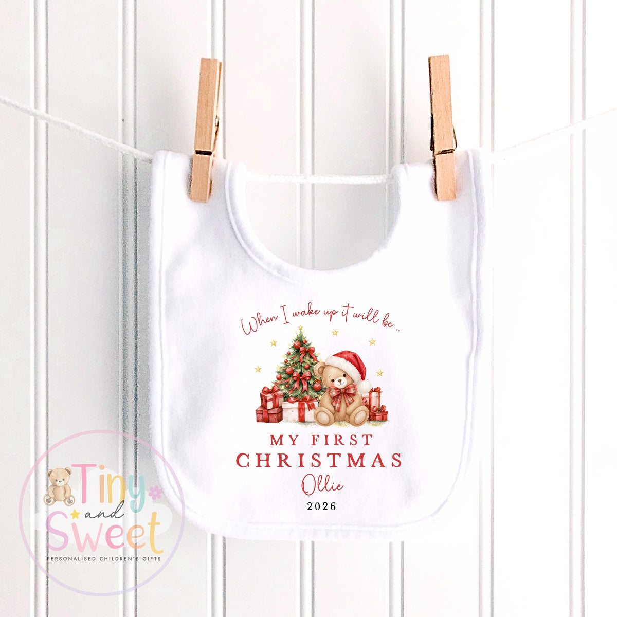 Personalised First Christmas Baby Grow , My First Christmas, Custom Name Sleepsuit, Baby’s First Christmas, Xmas Baby Outfit
