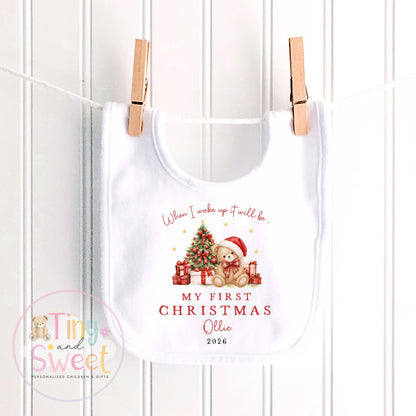 Personalised First Christmas Baby Grow , My First Christmas, Custom Name Sleepsuit, Baby’s First Christmas, Xmas Baby Outfit