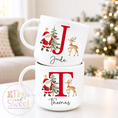 Christmas Unbreakable Mug, Personalised Christmas Cup, Christmas Eve Box, Plastic Cup, Gift For Toddler, Gift For Grandchildren, Kids Mug