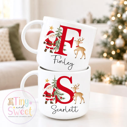 Christmas Unbreakable Mug, Personalised Christmas Cup, Christmas Eve Box, Plastic Cup, Gift For Toddler, Gift For Grandchildren, Kids Mug