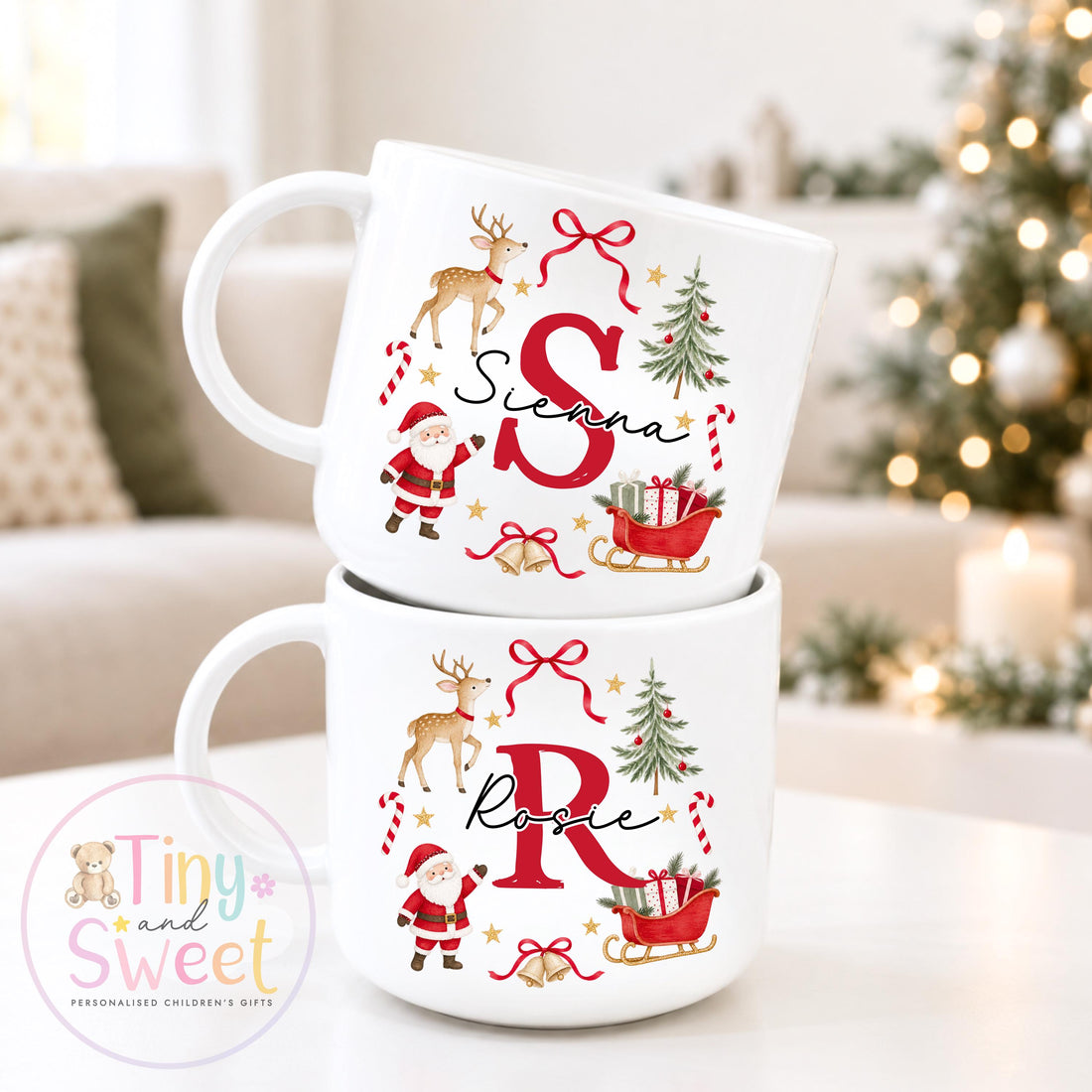Christmas Unbreakable Mug, Personalised Christmas Cup, Christmas Eve Box, Plastic Cup, Gift For Toddler, Gift For Grandchildren, Kids Mug