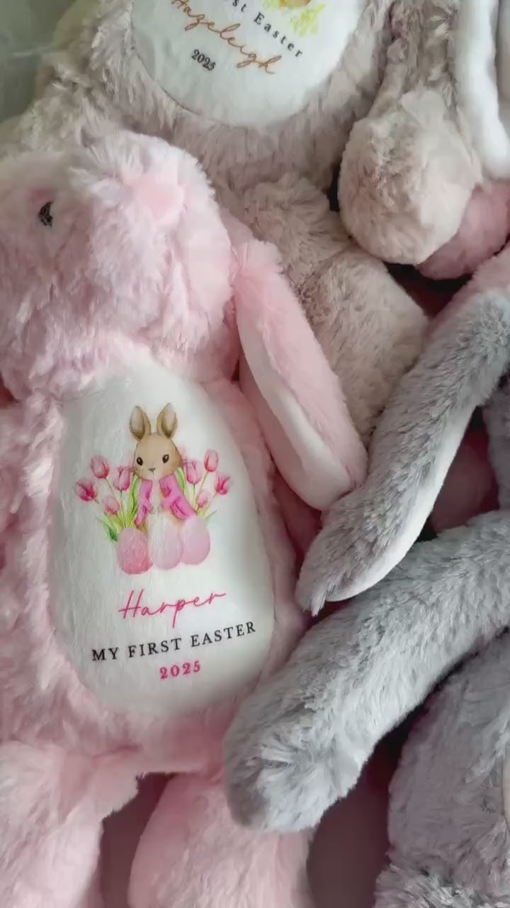 My First Easter Gift, 1st Easter Gift, Easter Bunny Toy, Personalised Easter Bunny, Soft Toy Keepsake, Name Bunny, Grandson Gift