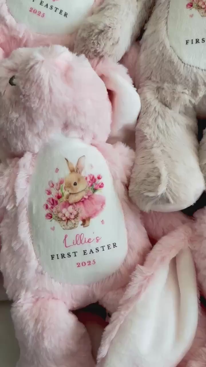 My First Easter Gift, 1st Easter Gift, Easter Bunny Toy, Personalised Easter Bunny, Soft Toy Keepsake, Name Bunny, Granddaughter Gift