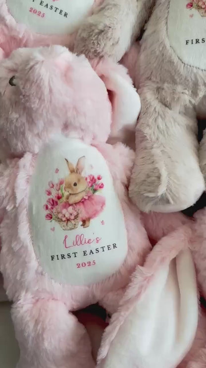 My First Easter Gift, 1st Easter Gift, Easter Bunny Toy, Personalised Easter Bunny, Soft Toy Keepsake, Name Bunny, Granddaughter Gift