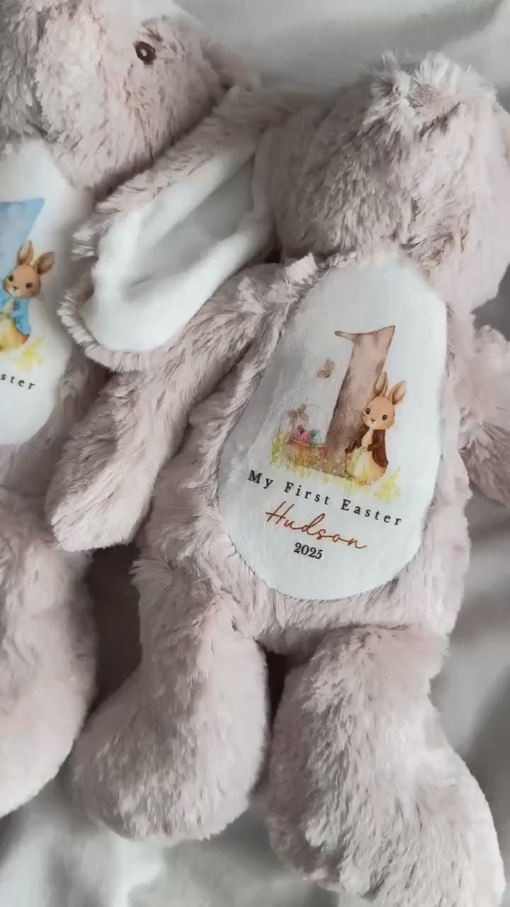 My First Easter Gift, 1st Easter Gift, Easter Bunny Toy, Personalised Easter Bunny, Soft Toy Keepsake, Name Bunny, Grandson Gift