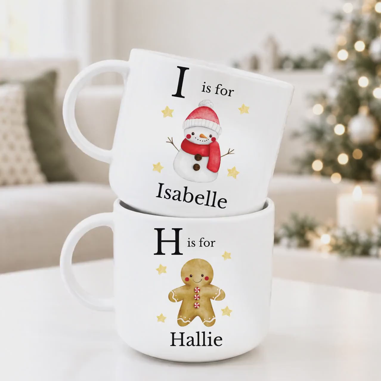 Christmas Unbreakable Mug, Personalised Christmas Cup, Christmas Eve Box, Plastic Cup, Gift For Toddler, Gift For Grandchildren, Kids Mug