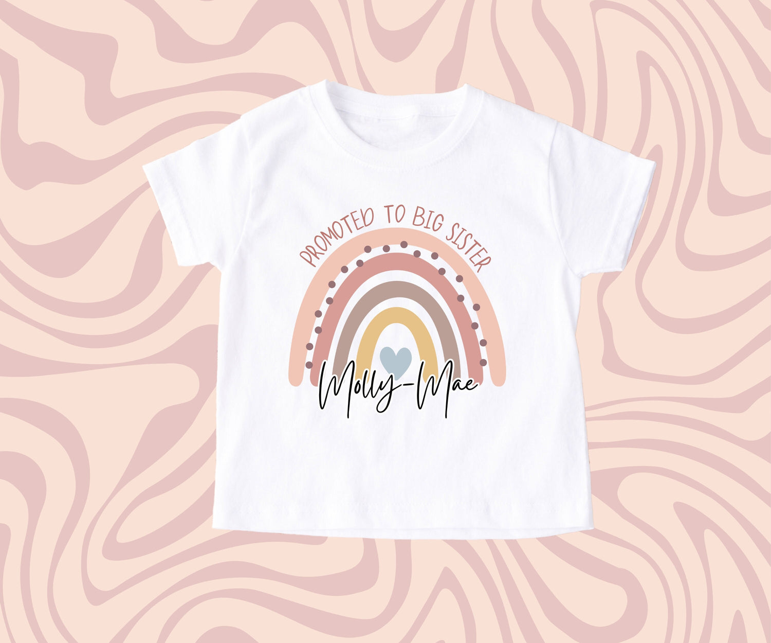 Boho Rainbow Promoted To Big Sister Personalised T Shirt