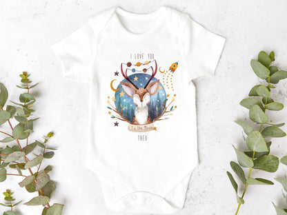 I Love You To The Moon Personalised Sleepsuit/Babygrow