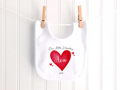 Our Little Valentine Heart Personalised Sleepsuit/Babygrow